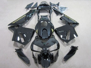 Carénages Moto Honda CBR600RR 2005-2006 - Noir Brillant Or Décalque Abordables