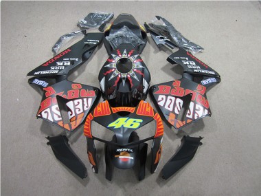 Carénages Moto Honda CBR600RR 2005-2006 - Noir Mat Valentino Rossi Repsol 46 Abordables