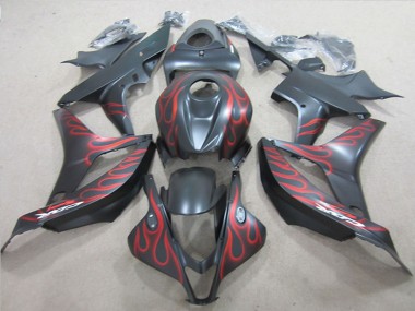 Carénages Moto Honda CBR600RR 2007-2008 - Noir Mat Rouge Flamme Abordables