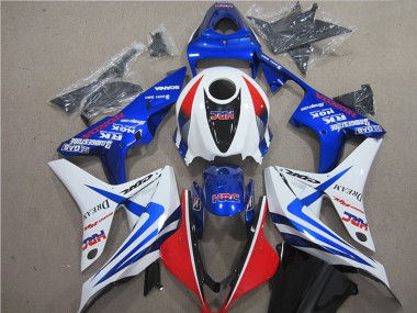 Kits Carénage Moto ABS Honda CBR600RR 2007-2008 - Blanc Rouge Bleu HRC Abordables