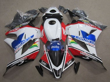 Carénages Moto Honda CBR600RR 2009-2012 - Blanc Rouge Bleu EuroBet Lee Abordables
