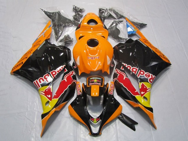 Carénages Moto Honda CBR600RR 2009-2012 - Orange Jaune Noir Brillant Red Bull