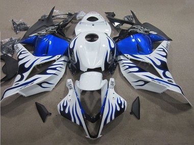 Carénages Moto Honda CBR600RR 2009-2012 - Blanc Bleu Flamme Abordables