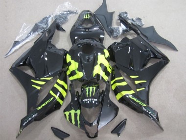 Carénages Moto Honda CBR600RR 2009-2012 - Noir Brillant Jaune Monstre Abordables