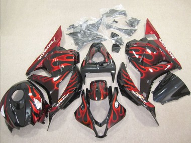 Carénage Moto Honda CBR600RR 2009-2012 - Noir Brillant Rouge Flamme Abordables