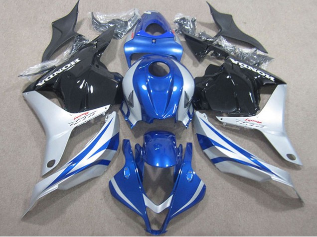 Carénages Moto Honda CBR600RR 2009-2012 - Argent Bleu Noir Brillant