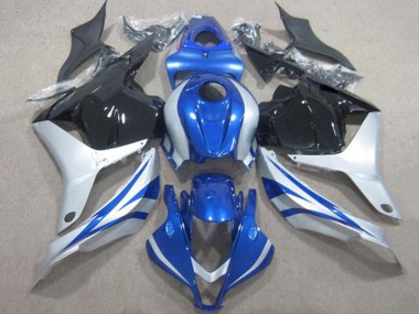 Carénages Moto Honda CBR600RR 2009-2012 - Argent Bleu Noir Brillant Bande Abordables