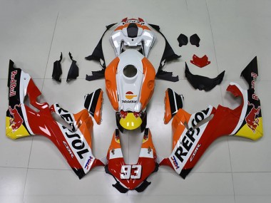 Carénages Moto Honda CBR1000RR 2017-2023 - Orange Blanc Rouge Noir Brillant Repsol Red Bull 93 Abordables