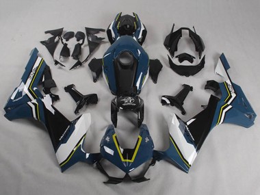 Carénages Moto Honda CBR1000RR 2017-2023 - Bleu Blanc Jaune Noir Brillant Shocker Abordables