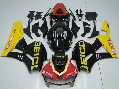 Carénages Moto Honda CBR1000RR 2012-2016 - Rouge Jaune Noir Brillant HRC One Heart GEICO Abordables