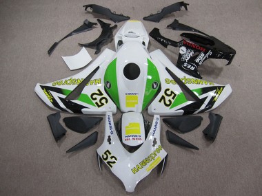 Carénages Moto Honda CBR1000RR 2008-2011 - Blanc Vert Jaune Noir Brillant Hannspree 52 Abordables