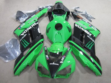 Carénages Moto Honda CBR1000RR 2004-2005 - Vert Noir Brillant Monstre Abordables