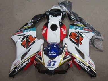 Carénages Moto Honda CBR1000RR 2004-2005 - Blanc Rouge Bleu Noir Brillant 27 Contrainer IT Carrera Abordables