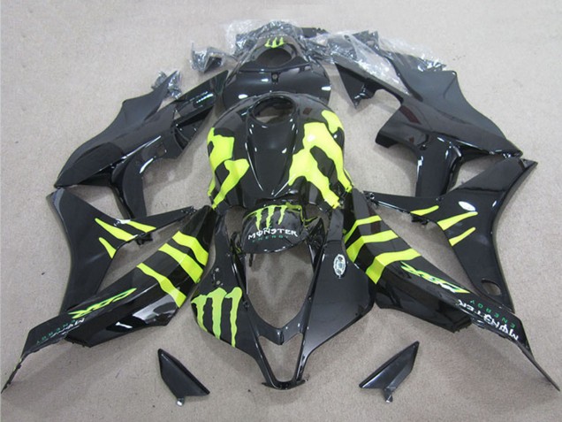 Carénages Moto Honda CBR1000RR 2004-2005 - Noir Brillant Jaune Monstre