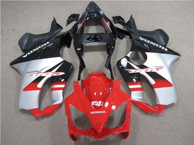 Carénages Moto Honda CBR600 F4i 2001-2003 - Argent Rouge Noir Brillant