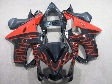 Kits Carénage Moto Honda CBR600 F4i 2001-2003 - Noir Brillant Rouge Flamme Abordables