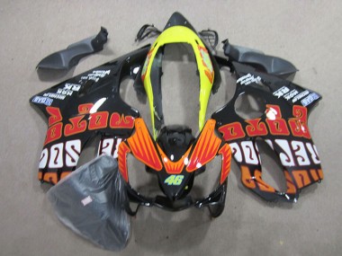 Carénages Moto Honda CBR600 F4i 2004-2007 - Jaune Orange Noir Brillant Rossi 46 Abordables