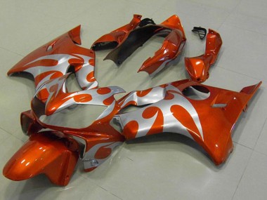 Carénages Moto Honda CBR600 F4i 2004-2007 - Argent Orange Flamme Abordables