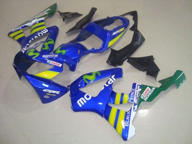 Carénages Moto Honda CBR900RR 929 2000-2001 - Bleu Jaune Vert MoviStar Castrol Abordables