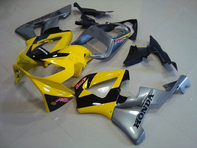 Carénages Moto Honda CBR900RR 929 2000-2001 - Jaune Argent Noir Brillant
