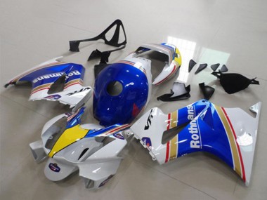 Carénages Moto Honda VFR 800 2002-2013 - Blanc Bleu Jaune Rothmans Abordables