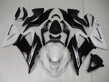 Kits Carénages Moto Kawasaki ZX6R 2013-2018 - Blanc Noir Mat Abordables