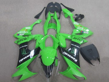 Carénages Moto Kawasaki ZX10R 2008-2010 - Vert Noir Monstre Energy Elf Dunlop Abordables