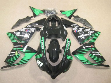 Carénages Moto Kawasaki ZX10R 2004-2005 - Noir Vert C-Shock Monstre Abordables