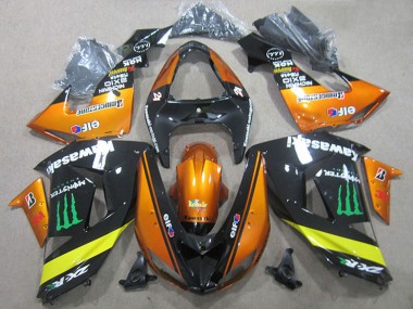 Carénages Moto Kawasaki ZX10R 2006-2007 - Orange Jaune Noir Brillant Vert Monstre Abordables