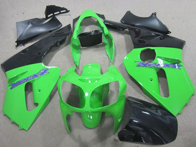 Carénages Moto Kawasaki ZX12R 2000-2001 - Vert Noir Mat Bleu