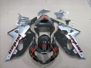 Carénages Moto Suzuki GSXR 600 2001-2003 - Argent Noir Brillant Rouge Jordan 23 Abordables