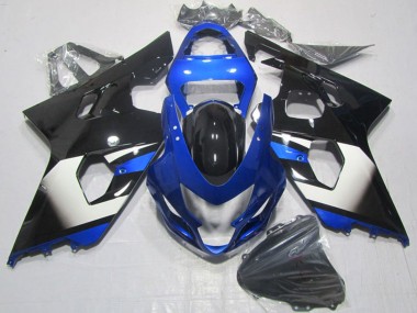 Carénages Moto Suzuki GSXR 600 2004-2005 - Bleu Blanc Noir Abordables