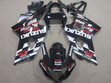 Carénages Moto Suzuki GSXR 600 2004-2005 - Noir Brillant Rouge Blanc Telefonica MoviStar Abordables
