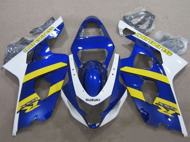 Carénages Moto Suzuki GSXR 600 2004-2005 - Bleu Blanc Jaune Abordables