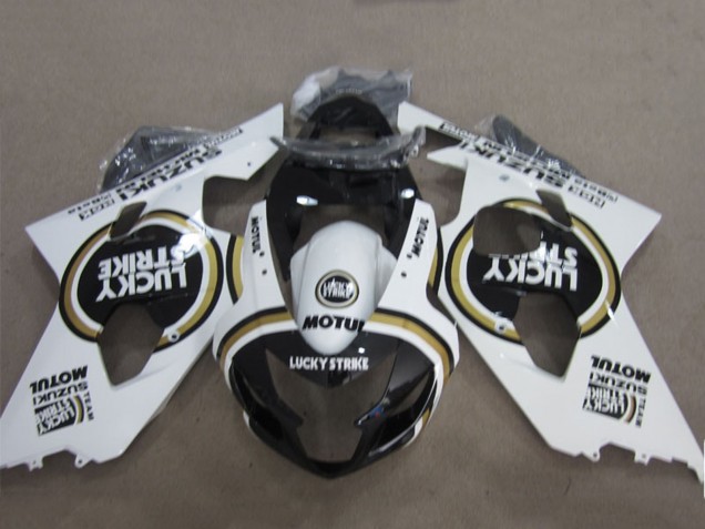 Carénages Moto Suzuki GSXR 600 2004-2005 - Blanc Noir Lucky Strike Motul