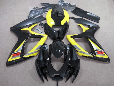 Carénages Moto Suzuki GSXR 600 2006-2007 - Jaune Gris Noir Abordables