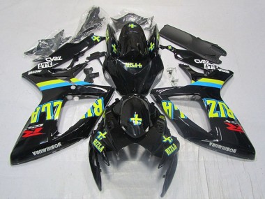 Carénages Moto Suzuki GSXR 600 2006-2007 - Noir Brillant Jaune Rizla Rouge Abordables