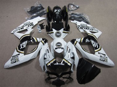 Carénages Moto Suzuki GSXR 600 2008-2010 - Blanc Noir Motul Lucky Strike Abordables