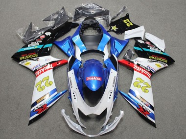Carénages Moto Suzuki GSXR 600 2011-2024 - Bleu Blanc Rouge Noir Rockstar 22 Abordables