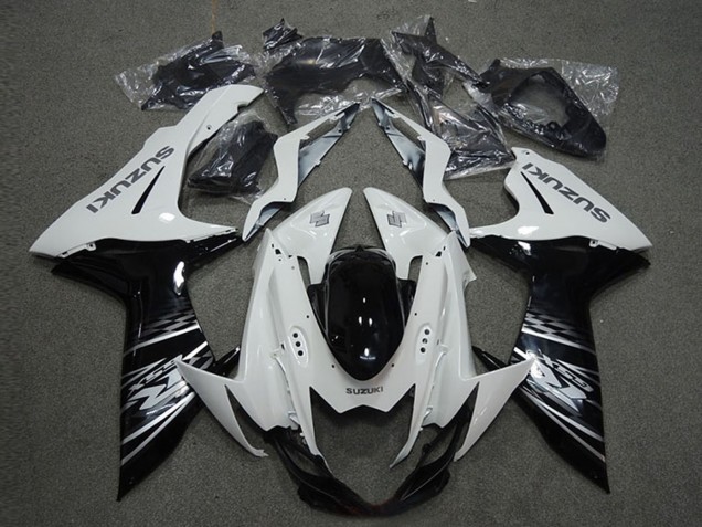 Carénages Moto Suzuki GSXR 600 2011-2024 - Blanc Noir Brillant