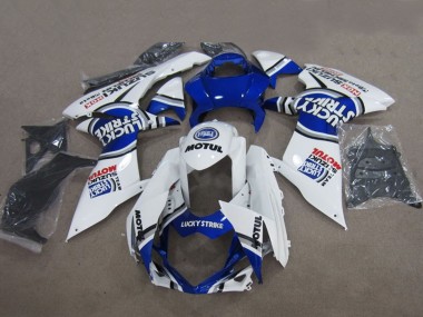Carénages Moto Suzuki GSXR 600 2011-2024 - Bleu Blanc Lucky Strike Motul Abordables