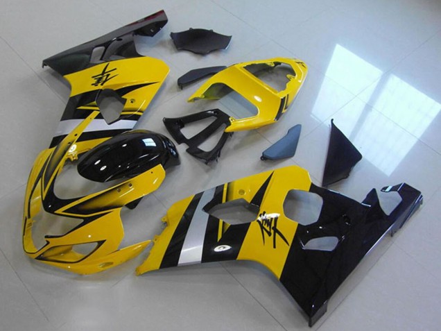 Carénages Moto ABS Suzuki GSXR 750 2004-2005 - Jaune Argent Noir