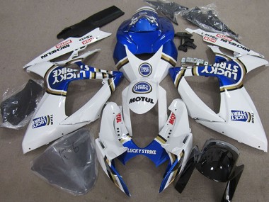 Carénages Moto Suzuki GSXR 750 2006-2007 - Blanc Bleu Michelin Motul Lucky Strike Abordables