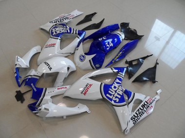 Carénages Moto Suzuki GSXR 750 2006-2007 - Blanc Bleu Lucky Strike Motul 34 Abordables