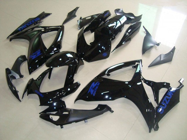 Carénages Moto Suzuki GSXR 750 2006-2007 - Noir Brillant Bleu Décalque