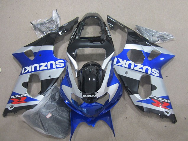 Carénages Moto Suzuki GSXR 1000 2000-2002 - Bleu Argent Noir Rouge Blanc Décalque