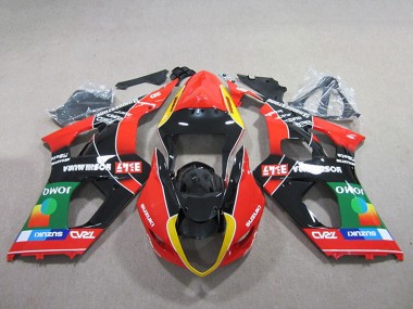 Carénages Moto Suzuki GSXR 1000 2003-2004 - Rouge Jaune Vert Noir Abordables