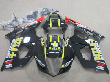 Carénages Moto Suzuki GSXR 1000 2003-2004 - Noir Brillant Rouge Jaune Rizla Abordables