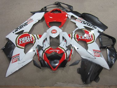 Carénages Moto Suzuki GSXR 1000 2005-2006 - Blanc Rouge Lucky Strike Motul Abordables