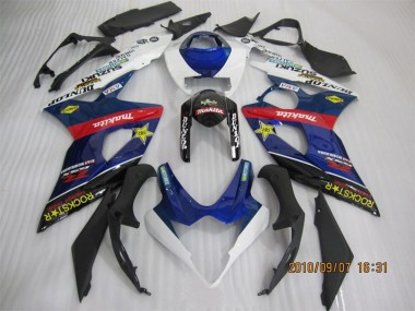 Carénages Moto Suzuki GSXR 1000 2005-2006 - Bleu Blanc Rouge Noir Rockstar Abordables